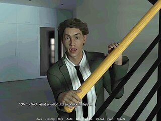 My stepbrother's wife Jennifer plays with herself while watching porn and kisses John