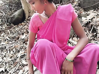 Hot Indian Village Teen Gets Double Dildo Gift from Boyfriend in Forest - Hardcore Outdoor Sex