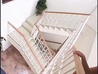 Busty woman gets black dick on the bed at home
