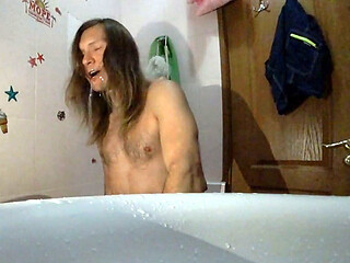 Bathroom Anal Masturbation Ending with Own Cum Eating