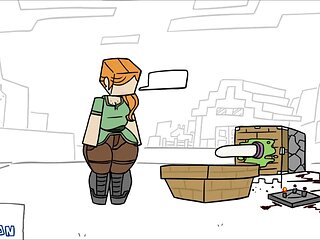 Alex from Minecraft has fun
