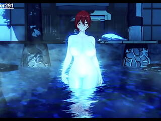 Himeko cogida en las aguas termales [Seru]