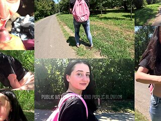 Wetting Jeans In Public And Public Blowjob