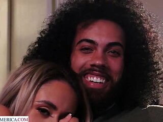 Blonde cutie Brookie Blair takes her friend's brother's big black cock