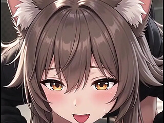 Shy cat girl at shelter resists being picked up