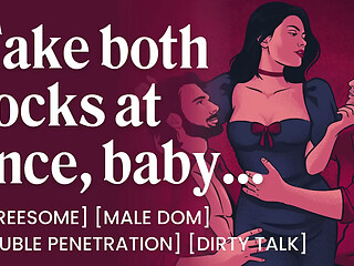 ASMR Audio Porn: Dominant MFM Threesome Double Penetration with Two Cocks &ndash_ Female Sub &amp_ Dirty Talk &ndash_ Erotic Audio Roleplay for Women