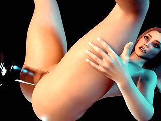 Busty girl has anal glass dildo - 3D Porn