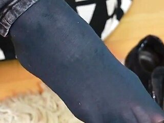 Bold & Unique: Sweaty Ski Socks, Sneakers & Black Jeans Tease