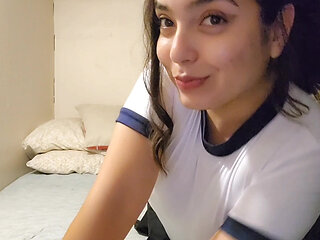 Sexy Horny Girl Masturbates with Dildo - Amateur