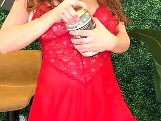 Red Eviee wearing lingerie and giving you instructions