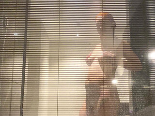 Invisible Cam in the Hotel Bathroom, Watch on the Pregnant Redhead Woman in the Hotel Bathroom with Window