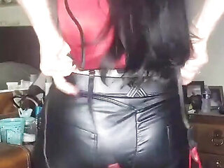 Wet Look Pants Tease & JOI