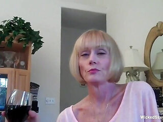 Sexy older lady is sucking hard prick in POV