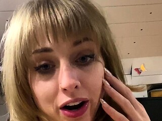 Blonde Tcutie in lingerie solo