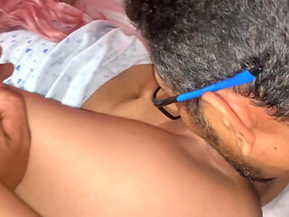 I Share Room with My Suggar Dady, My Lord Fuck Me Well Good and He Takes All the Milk Out of Me