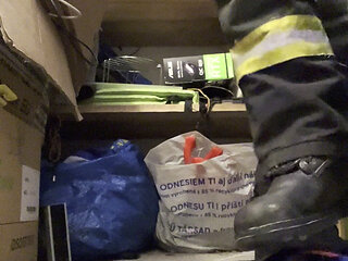 Firefighter crushing RC Car with Haix