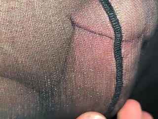 I took black shiny Pantyhose from my friend's mom's underwear drawer and as soon as I put them on hot sperm immediately came out