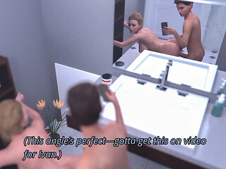 Stepmom Was Surprised! She Cheats on Stepdad with Me in Bathroom!
