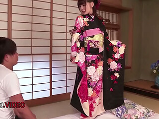 Yua Ariga in Kimono Gets Hardcore Creampie Action