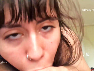 Gentle Mouth Playing on a Thick Cock, Amateur Close up Giving Pleasure with My Wet Mouth Part 2