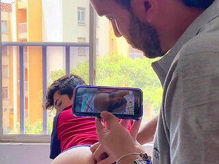 Twink Fucks His Straight Guy Bareback with His Girlfriend When His Is Not at Home