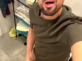 verbal daddy jerking off and busting a thick load