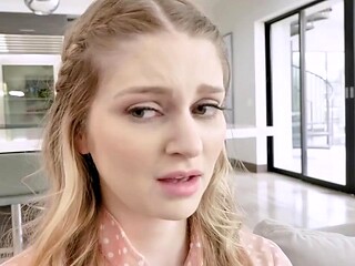 Busty Blonde Teen Slurps Massive Cock in Hardcore BDSM