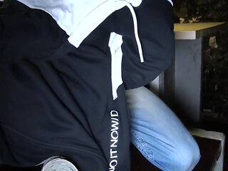 Twink fucked bareback by amazing huge cock in outside backroom