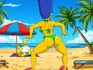 Beach Bitch 2: Pussy Full of Cum. Cartoon Simsons Parody.