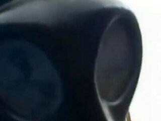 Dominating gas mask man