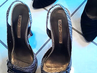 Woman's high heels splattered