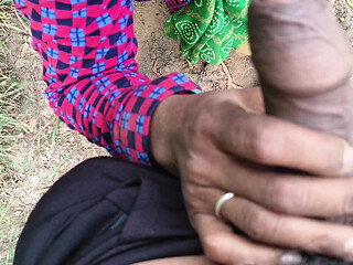 Payal Bhabhi, Wearing a Blue Saree, Took the Cock Into Her Mouth