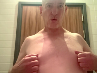 Daddy Cum Pig nipple play at the Gym