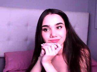 Amateur busty brunette masturbates and does hand job