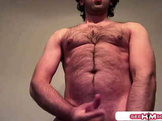 Kade Snow Milks His Shaft While Raven Hair Falls Across Face!