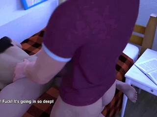Animated characters engage in a steamy virtual affair in this