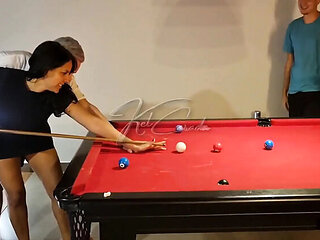 Amateur Latina MILFs Learn Pool and Get Dick in Group Sex