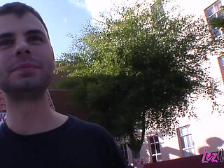 Tight shaved pussy satisfied with a long fat cock