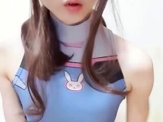 Solo ladyboy masturbation