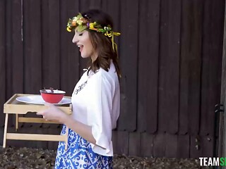 Chastity Cage Babe Julia James Bred and Her Cage Popped