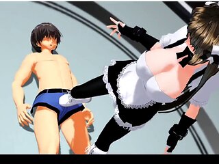 Sherri's ultimate struggle as she tramples the crotch in this hentai scene