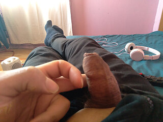 Attractive cock about to explode in milk