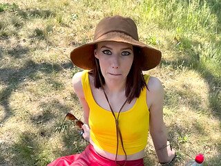 Hot Russian housewife Indy Lix gets stuffed in the woods by BBC