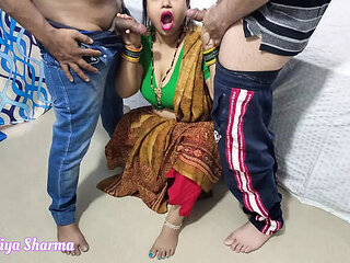 Bhojpuri Bhabhi Hardcore Threesome With Father-in-Law & Dever - Hot Desi Sex