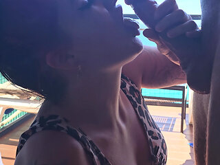 Shaney Leigh Sucks My Cock on the Balcony