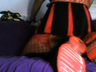 Black Red Cheerleader Outfit, BBC to Ride to Orgasm