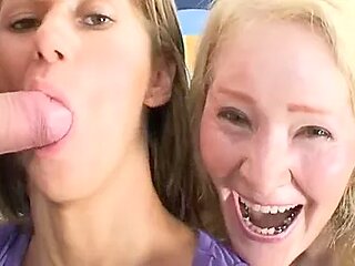 An Older Couple Meet A Young Blonde Strolling Around The