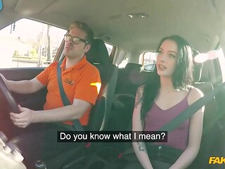 Teen's 2nd Driving Lesson Ends with Creampie