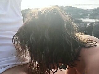 Risky Public Beach Blowjob - Big Cock, Amateur Teen