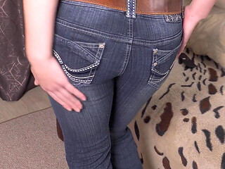 MILF in Low Waist Jeans Teasing Whale Tail Ass